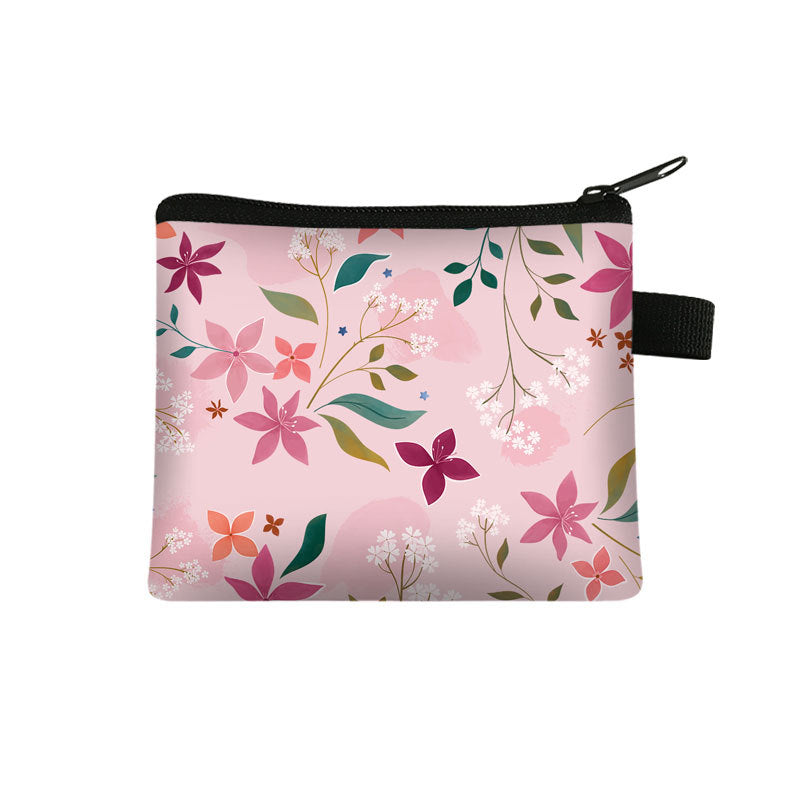 Wholesale Polyester Floral Coin Purse Ladies Coin Key Storage Bag